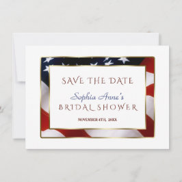 Einzigartiges Patriotic USA Flag Gold Save the Dat Date
