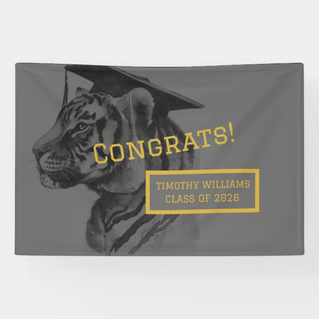 Einzigartiges personalisiertes Tiger-Abschlussbann Banner (Horizontal)