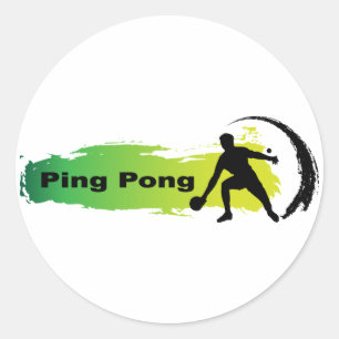 Einzigartiges Ping Pong Runder Aufkleber