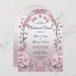 Einzigartiges Pink Floral Probe Dinner Einladung