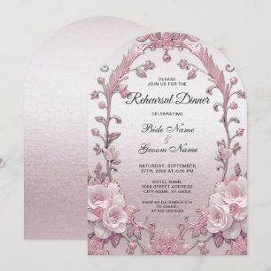 Einzigartiges Pink Floral Probe Dinner Einladung