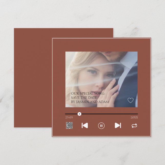 Einzigartiges QR Terracotta Couple Liebe Wedding S Save The Date (Vorne/Hinten)
