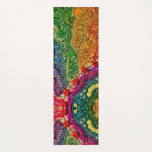 Einzigartiges Rainbow Mardi Gras perlen art YOGA M Yogamatte