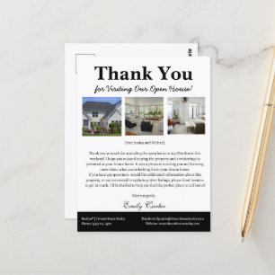 Einzigartiges Real Anwesen Open House Vielen Dank Postkarte