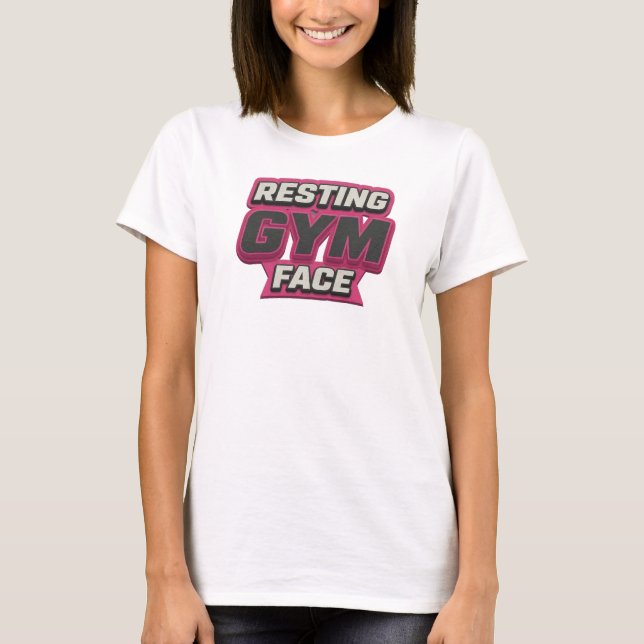 Einzigartiges RESTING GYM FACE Statement-Design T-Shirt (Vorderseite)