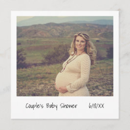 Einzigartiges Retro Instant Foto Paare Kinderdusch Einladung