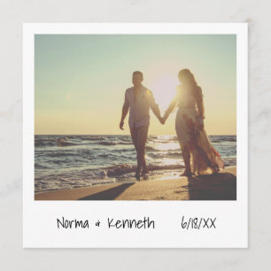 Einzigartiges Retro Sofort Foto Probe Dinner Einladung