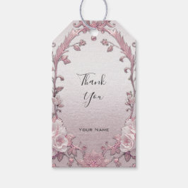 Einzigartiges rosa Blumengeschenk Tag Geschenkanhänger