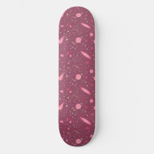 Einzigartiges rosa Kunsthandwerk Design Skateboard
