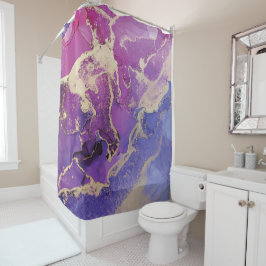 Einzigartiges rosa Lila Gold Abstrakt Duschvorhang