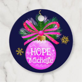 Einzigartiges rosa Ribbon Bauble Geschenkanhänger