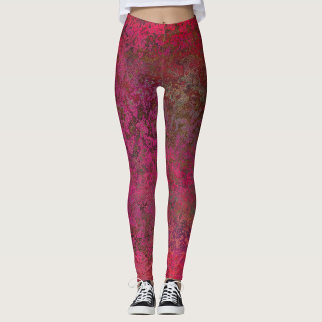 Einzigartiges Rot Leggings (Vorderseite)