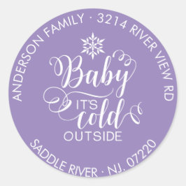 Einzigartiges Round Baby Es ist kalt draußen Rücks Runder Aufkleber