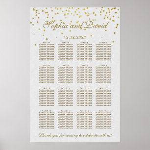 Einzigartiges Royal Gold Foil Wedding Chart Poster