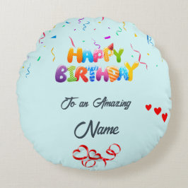 Einzigartiges Rundkissengeschenk zum Geburtstag Rundes Kissen