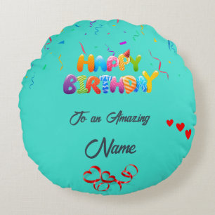 Einzigartiges Rundkissengeschenk zum Geburtstag Rundes Kissen