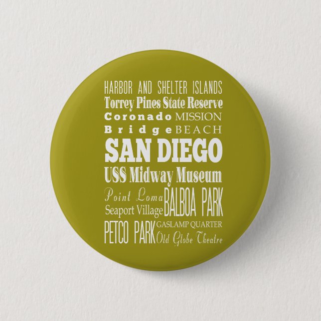 Einzigartiges San Diego, Geschenk an Kalifornien Button (Vorderseite)