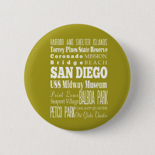 Einzigartiges San Diego, Geschenk an Kalifornien Button