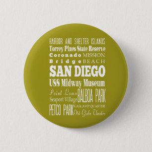 Einzigartiges San Diego, Kalifornien Geschenk-Idee Button