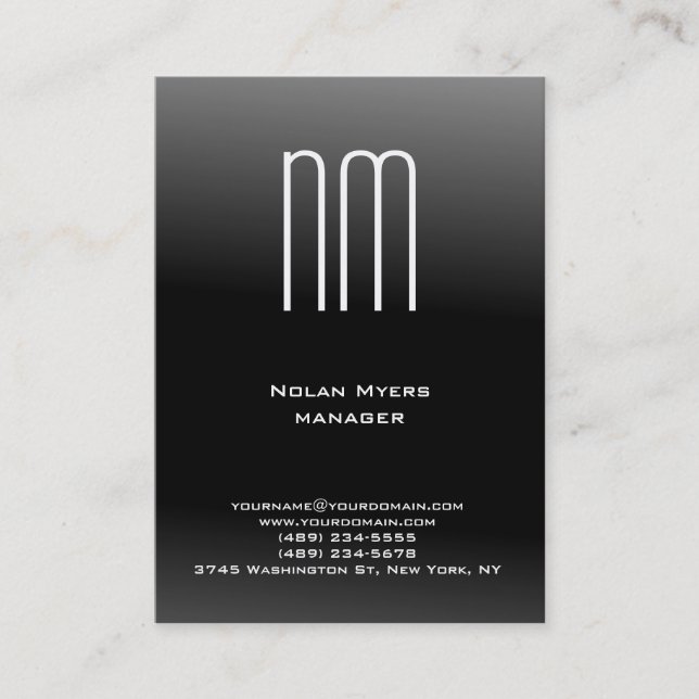 Einzigartiges schlichtes, einfaches Schwarz-weißes Visitenkarte (Vorderseite)