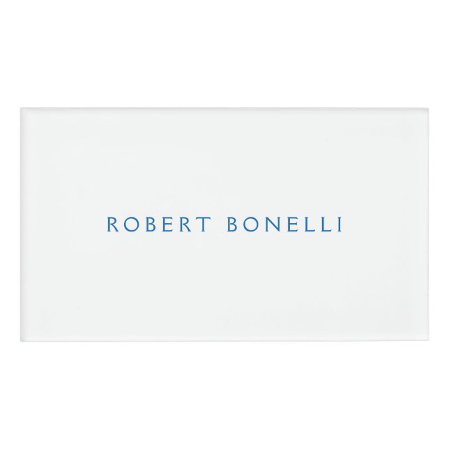 Einzigartiges Schlichtes Weiß Minimalistisch Moder Namenschild (Vorderseite)