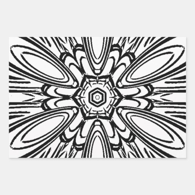 einzigartiges, schönes Mandala-Design Geschenkpapier Set (Vorderseite)