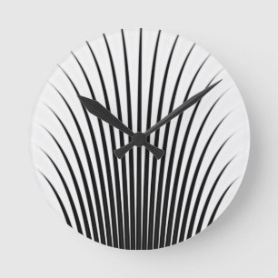 Einzigartiges, Schwarz-weißes Design Runde Wanduhr