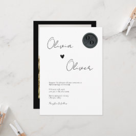 Einzigartiges Schwarzes Wachs Siegel Monogramm Fot Einladung