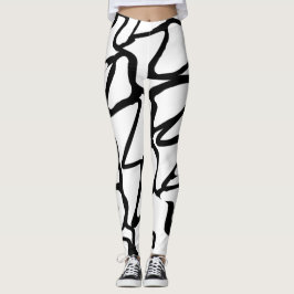 Einzigartiges Schwarzweiß-Design Leggings