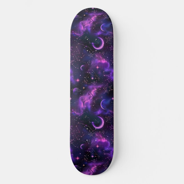 Einzigartiges Skateboard für Lila Astrologie-Desig (Vorderseite)