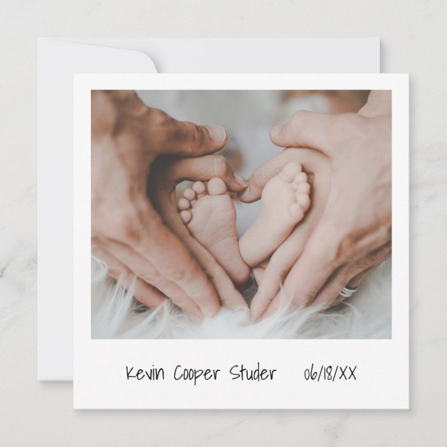 Einzigartiges sofortiges Foto Geschlechtsneutrale  Einladung (Vorderseite)