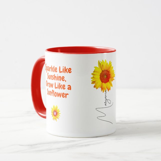 Einzigartiges Sonnenblumencoffee Tasse Geschenk fü (Vorderseite Links)