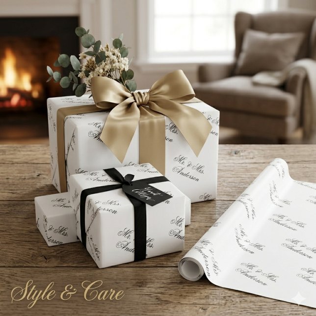 Einzigartiges stilvolles benutzerdefiniertes Textm Geschenkpapier (Unique Stylish Custom Text Pattern White Wrapping Paper)