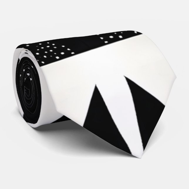 Einzigartiges Stipple Schwarz-Weiß-Moderne Krawatte (Gerollt)