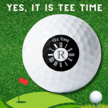 Einzigartiges T-Shirt Time Clock Monogramm Schwarz