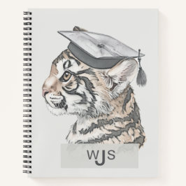 Einzigartiges Tiger Grad Theme Monogram Spiral Not Notizbuch