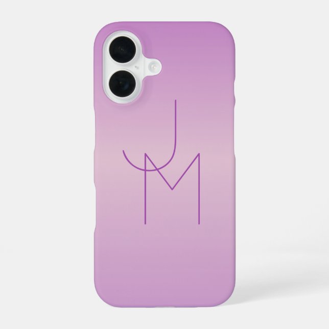 Einzigartiges überlappendes Monogramm | Sanftes La iPhone 16 Hülle (Rückseite)