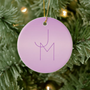 Einzigartiges überlappendes Monogramm   Sanftes La Keramik Ornament