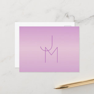Einzigartiges überlappendes Monogramm Sanftes La Postkarte