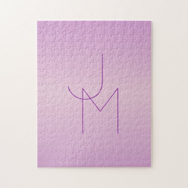 Einzigartiges überlappendes Monogramm | Sanftes La Puzzle (Vertikal)