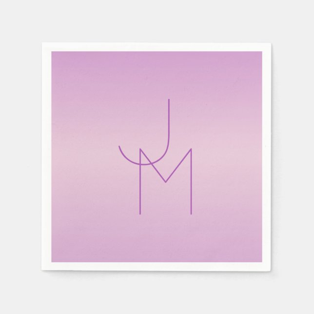 Einzigartiges überlappendes Monogramm | Sanftes La Serviette (Vorderseite)