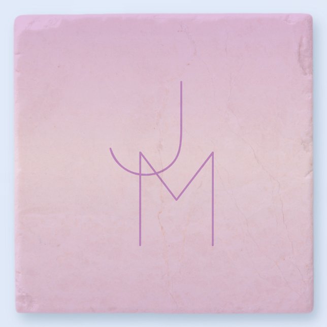 Einzigartiges überlappendes Monogramm | Sanftes La Steinuntersetzer (Von Creator hochgeladen)