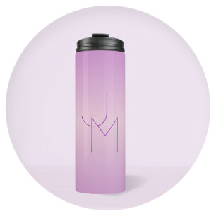 Einzigartiges überlappendes Monogramm   Soft Laven Thermosbecher