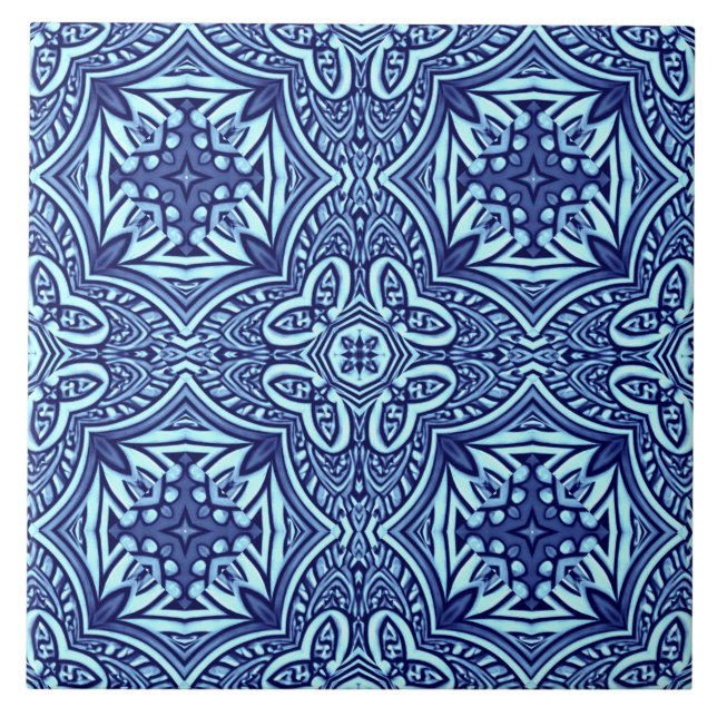 Einzigartiges Vintag-blaues Farbschema Fliese (Vorderseite)