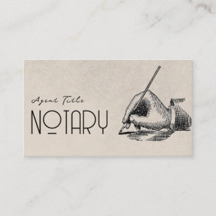 Einzigartiges Vintage-Notar-Schreiber-Logo-QR-Code Visitenkarte
