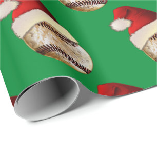 Einzigartiges Vintage-Weihnachten-Baseball-Geschen Geschenkpapier