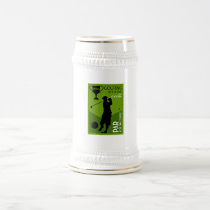 Einzigartiges Vintages Golfgeschenk Bierglas