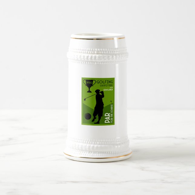 Einzigartiges Vintages Golfgeschenk Bierglas (Mittel)