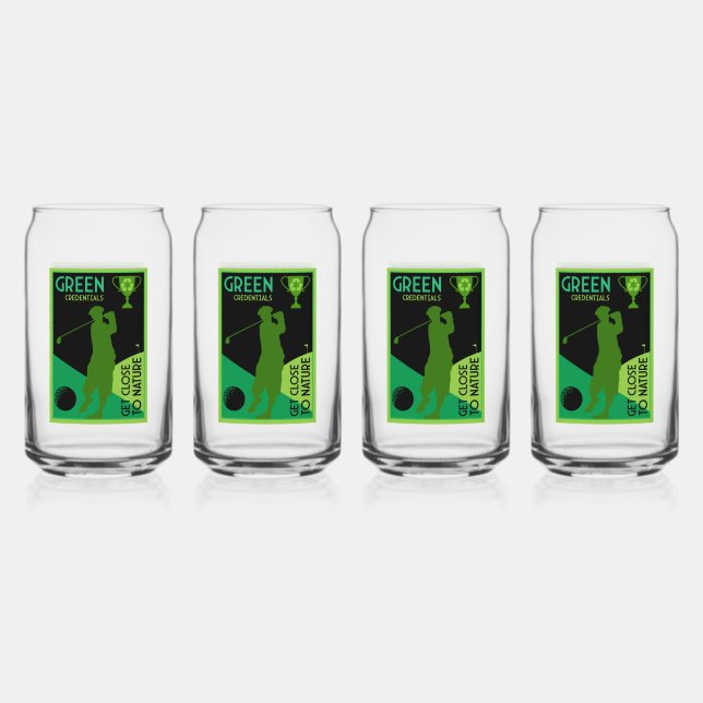 Einzigartiges Vintages Golfgeschenk Dosenglas (Vorderseite)