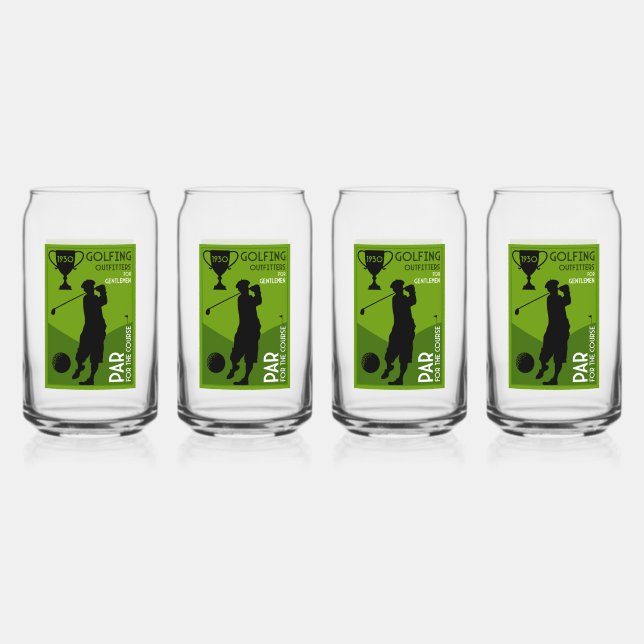 Einzigartiges Vintages Golfgeschenk Dosenglas (Vorderseite)